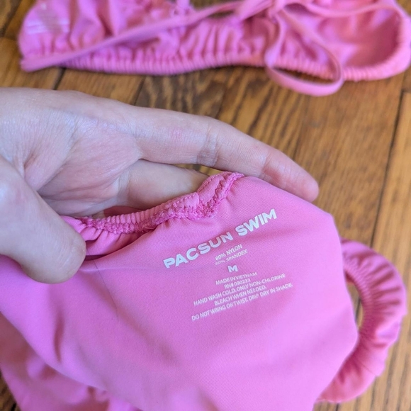 PacSun Swim Pink Scrunch Bikini Set - Picture 4 of 7